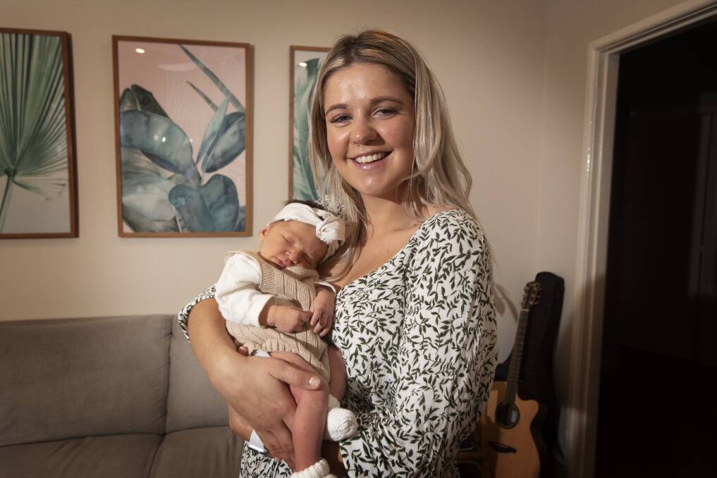 MOTHER'S DAY: New mum Sascha Verdouw and two-week old baby Elkie. Photo: Peter Hardin 060521PHE009