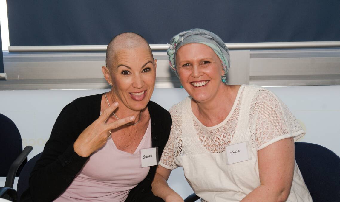 SMILES: Shari O'Neill and close friend Jane McConnell at the workshop. Photo: Peter Hardin