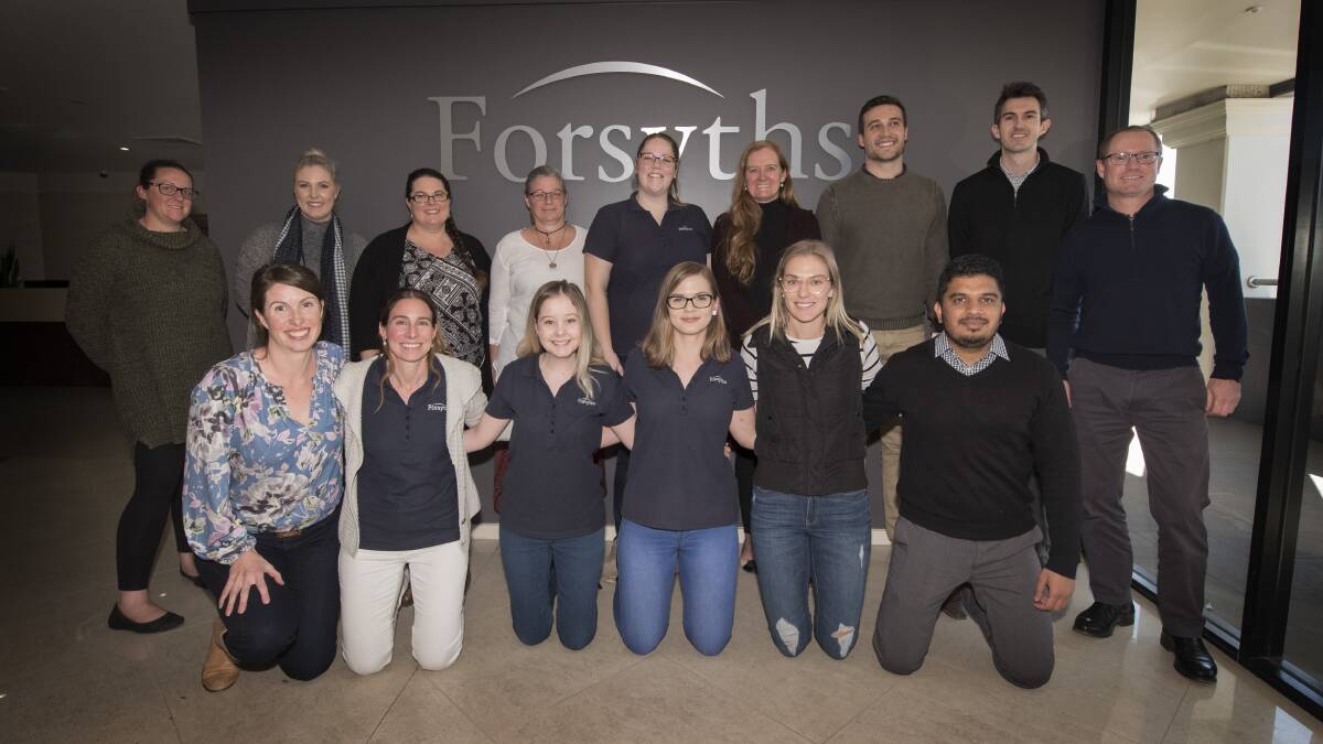 DONATION: The team at Forsyths in Tamworth. Photo: Peter Hardin 050719PHD012
