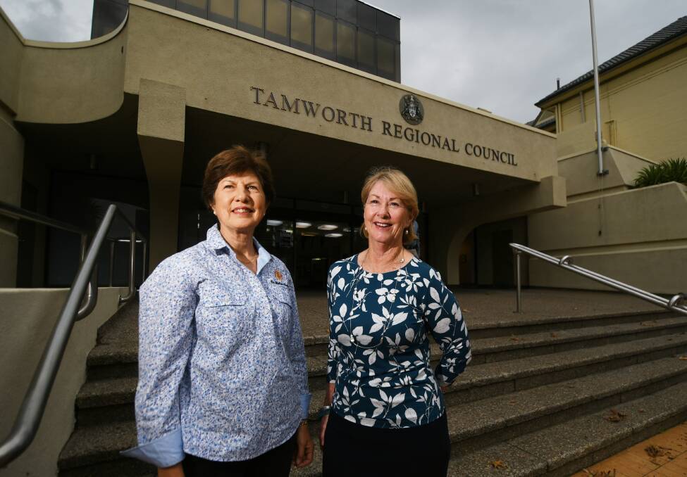STRONG LEADERS: Tamworth Regional Council councillors Helen Tickle and Juanita Wilson. Photo: Gareth Gardner 210920GGD02