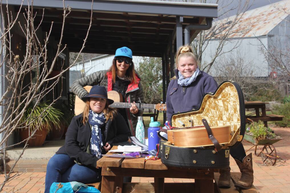 Larissa Uebergang, Billie-Joe Porter and Harriet Kelly at the winter retreat.