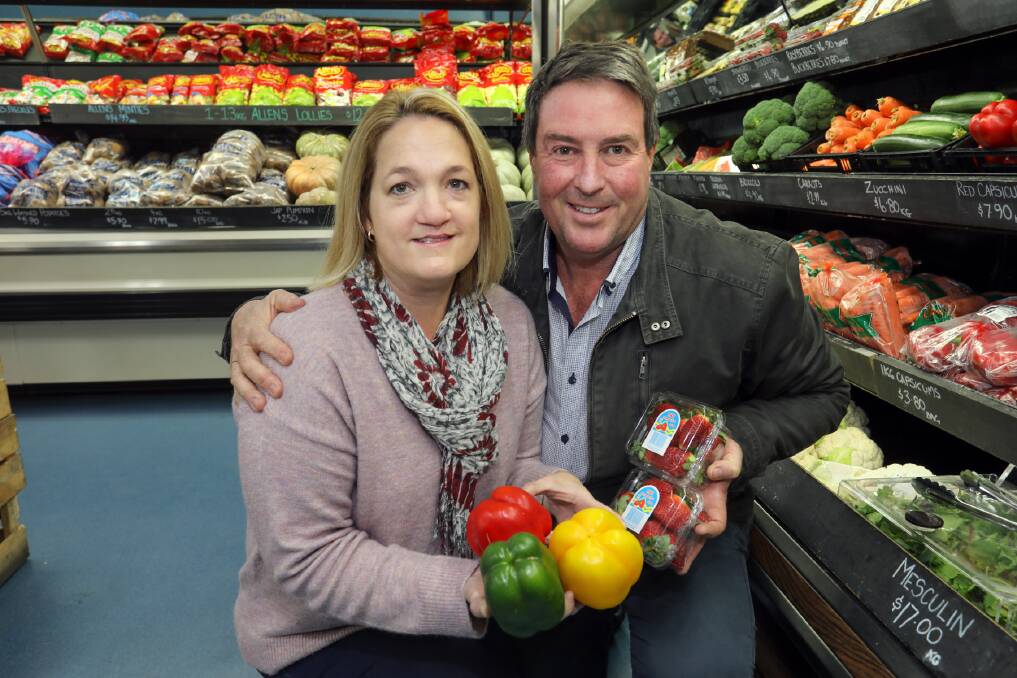 FRESH IS BEST: Farmer Bob's Fruit Market Brewery Lane owners Vicki and Brendon North at the grocery shop they have owned for four years.