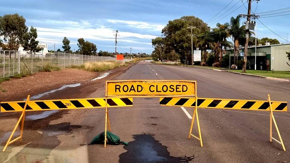 CLOSED: Wallamore Road was closed due to floods in the Tamworth region. Photo: Karl Pope