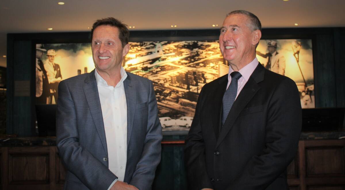 NEW VENTURE: EVENT Hotels and Resorts director Norman Arundel with Powerhouse Hotel Group owner Greg Maguire. Photo: Madeline Link