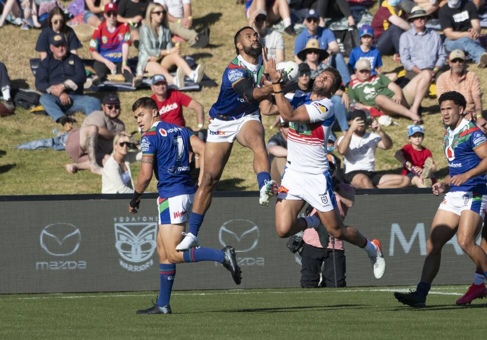 SCULLY PARK: The NZ Warriors beat the Newcastle Knights at the Scully Park clash. Photo: Peter Hardin 290820PHD0795