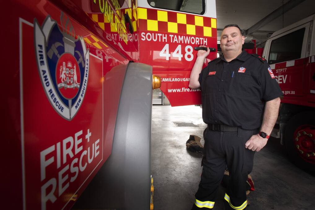 DEDICATED: South Tamworth fire station captain Carl Dunn has celebrated 25 years of service. Photo: Peter Hardin 020621PHA013