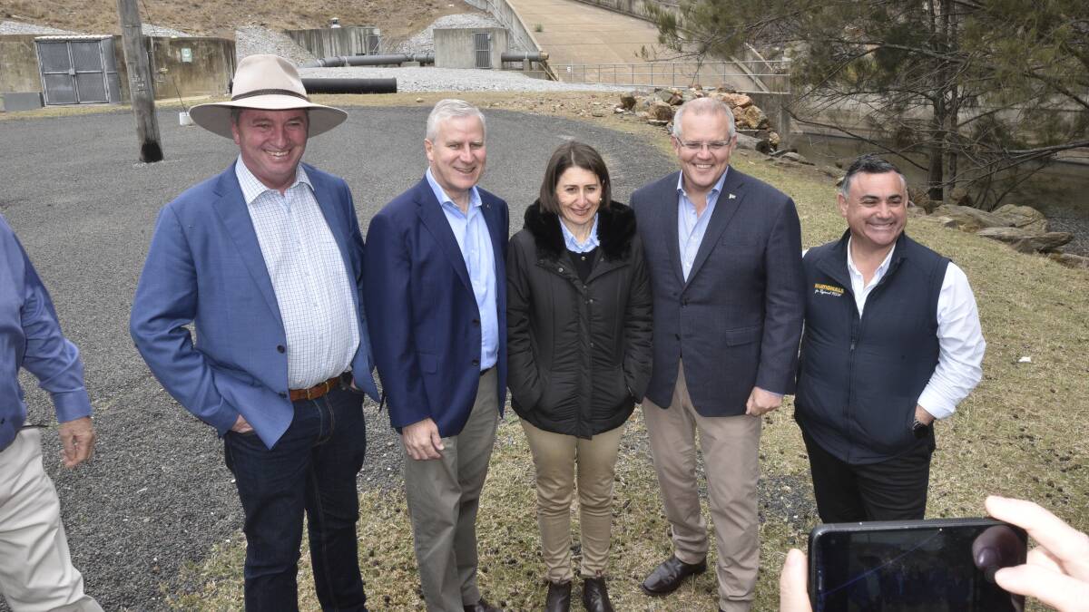 DAM ANNOUNCEMENT: State and federal policitians attended the announcement of the Dungowan Dam. Photo: File