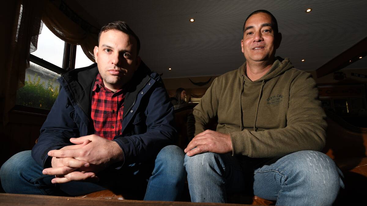 BACK AT IT: 'Country-ish' artist Ben Leece and aspiring songwriter Martin Skyes at The Dag Sheep Station Singer Songwriters Retreat in Nundle. Photo: Gareth Gardner