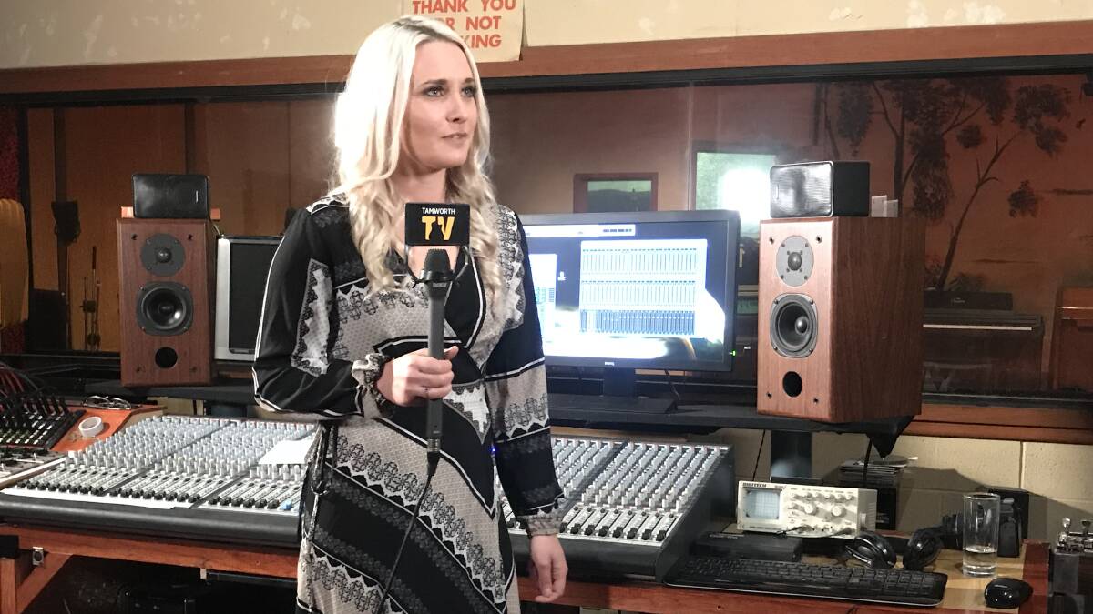 NEW STATION: Tamworth TV host Aleyce Simmonds in the recording studio.
