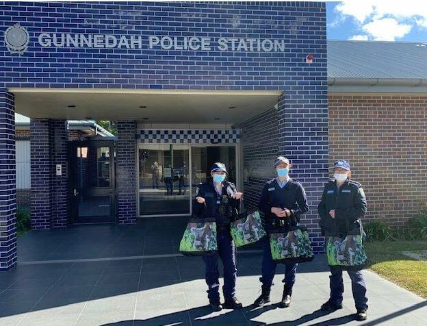 HELP AT HAND: Care packs were given to officers at Gunnedah Police Station to give to children affected by domestic violence. Photo: Oxley Police District 