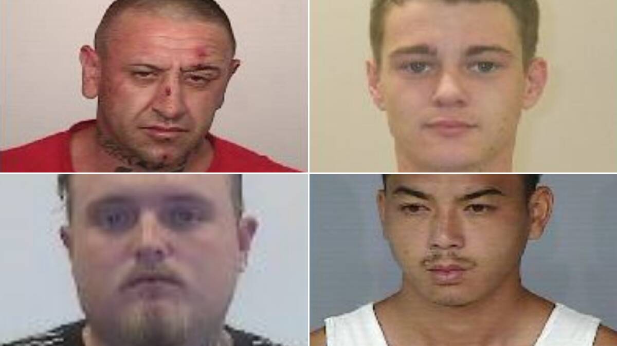 FOUR MORE: Oxley Police District detectives have issued arrest warrants for three more men wanted in connection with the Tamworth 'ice castle' bust. Photos: NSW Police