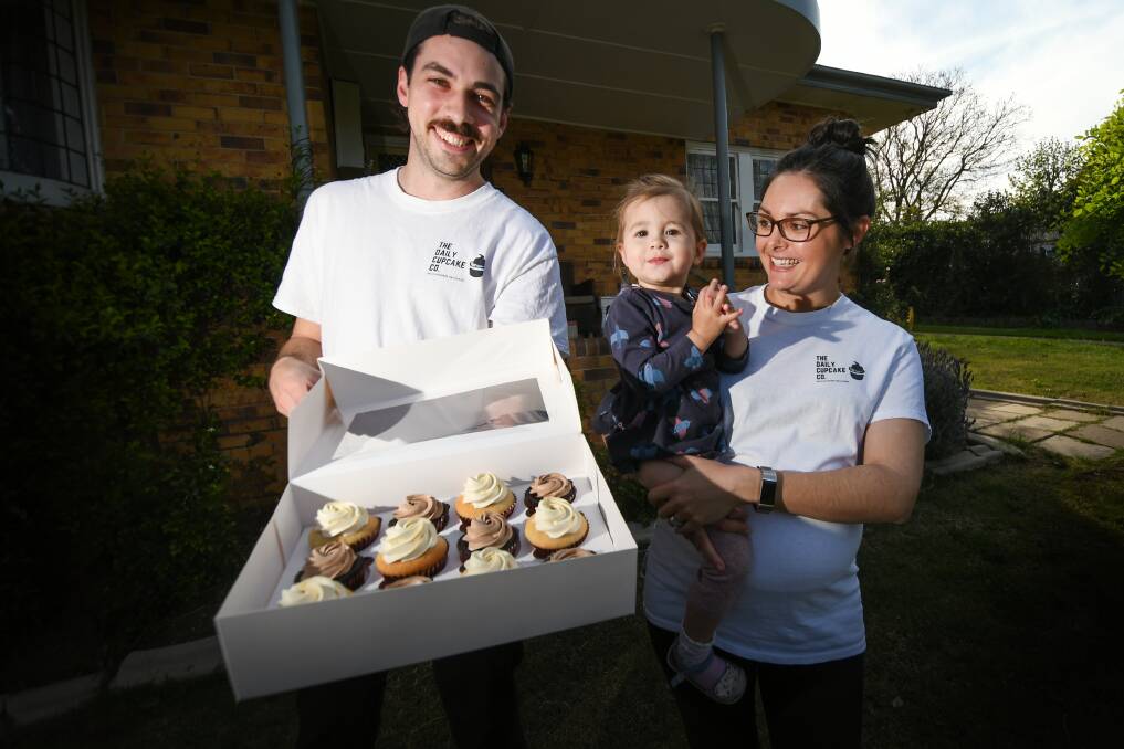 NEW BUSINESS: Tim and Kirsty Abra started The Daily Cupcake Co to spend more time with their daughter Billie. Photo: Gareth Gardner 290920GGD02