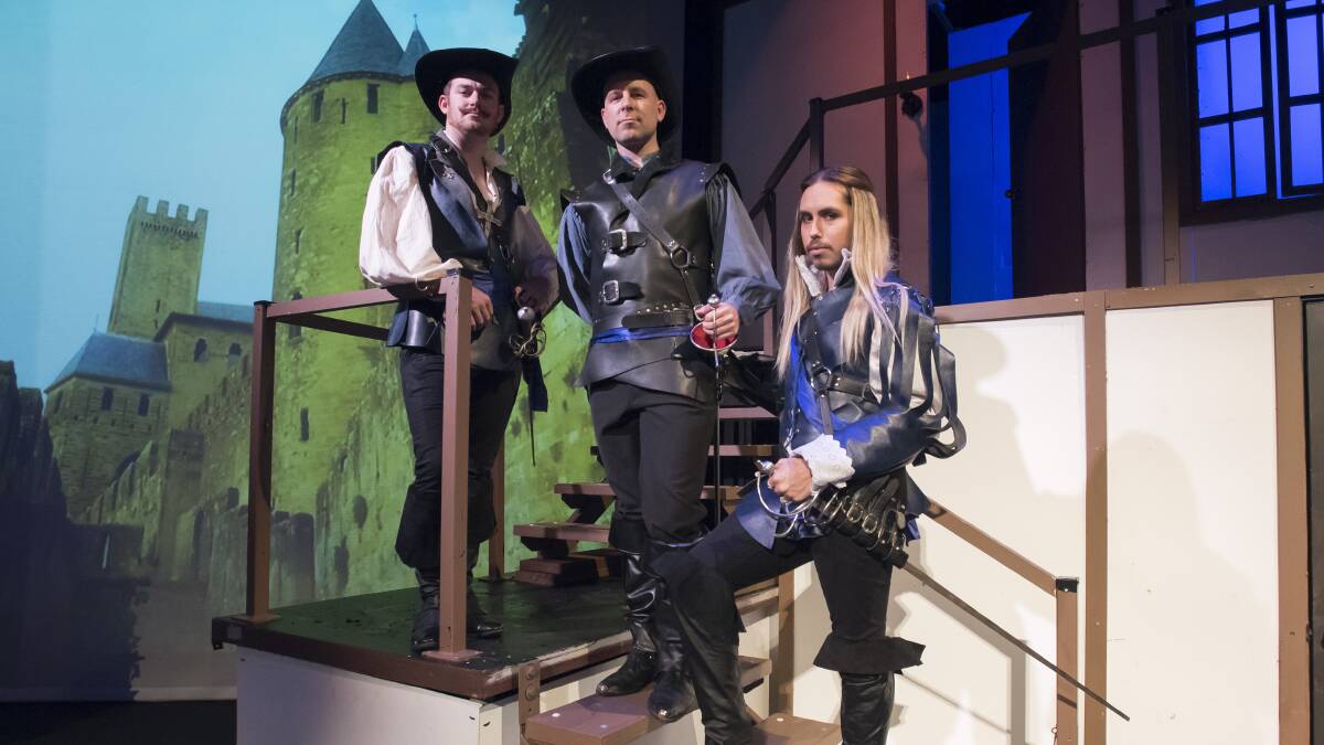 ON SET: The Three Musketeers ready for opening night on Friday. Photo: Peter Hardin