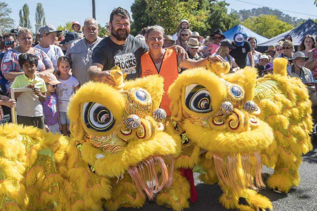 FESTIVE: Heath Atchison and Kim Somerville at the Nundle Go for Gold Chinese Festival in 2018. Photos: Peter Hardin 