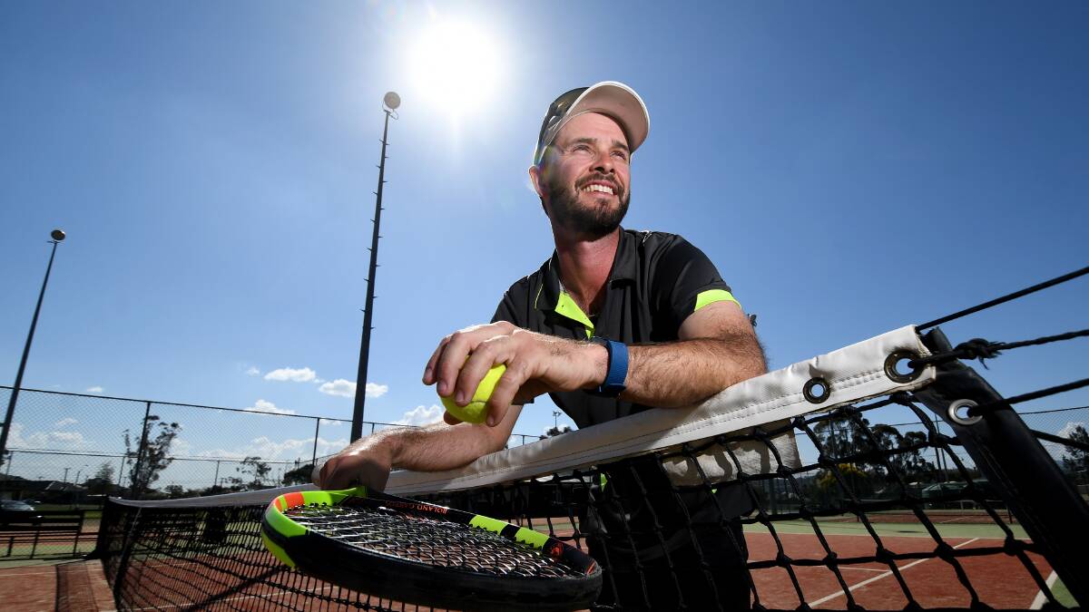 ALL SMILES: West Tamworth Tennis Club coach Mitch Power at the courts where the fundraiser will be held. Photo: Gareth Gardner