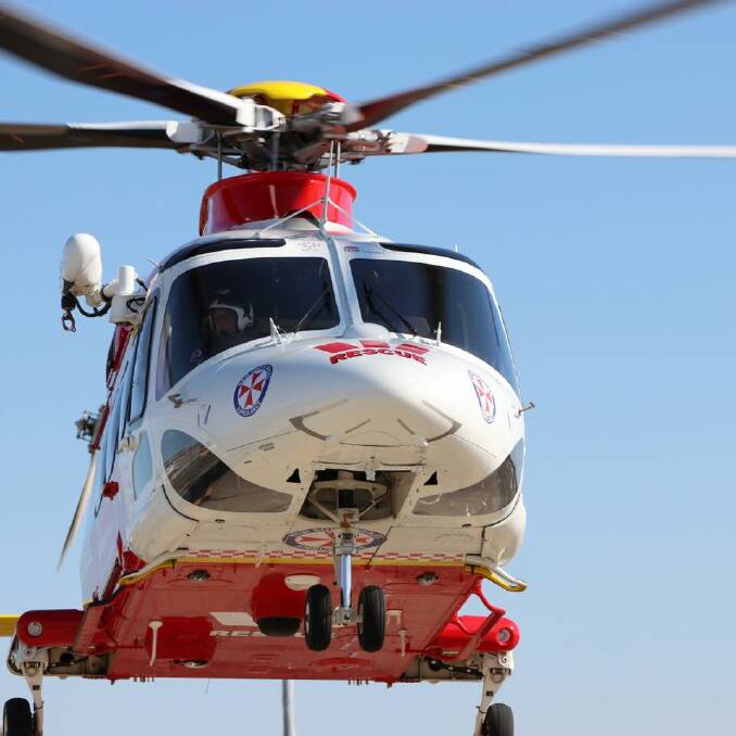 CHOPPER: The Westpac Rescue Helicopter airlifted a 25-year-old man to Tamworth hospital on Sunday afternoon.