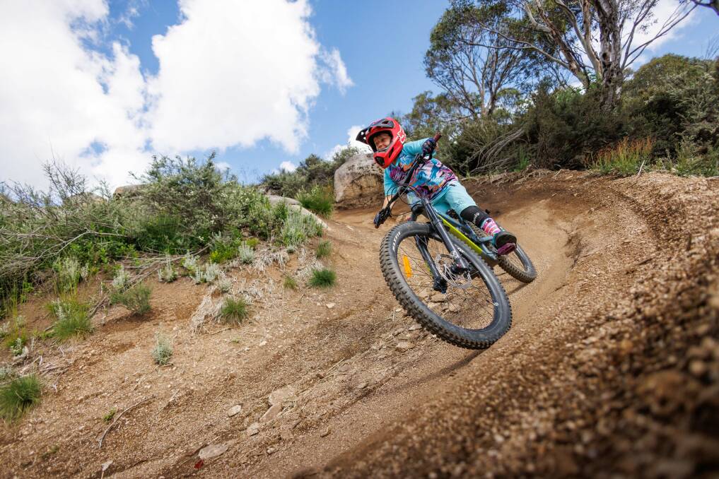 School holidays are the perfect time for kids to get out on the mountain biking tracks. Picture Thredbo Resort