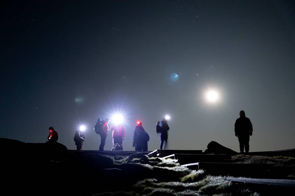 Try a completely different hiking experience with a night hike led by experienced guides. Picture Thredbo Resort
