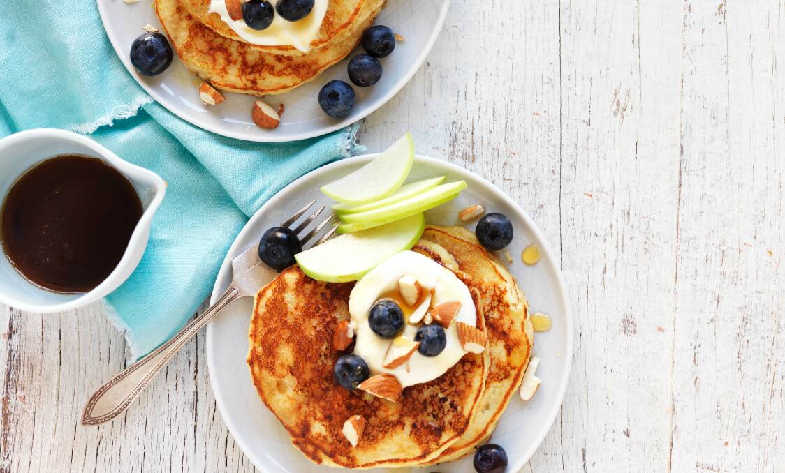 Gluten-free apple and almond pancakes. Picture: Supplied