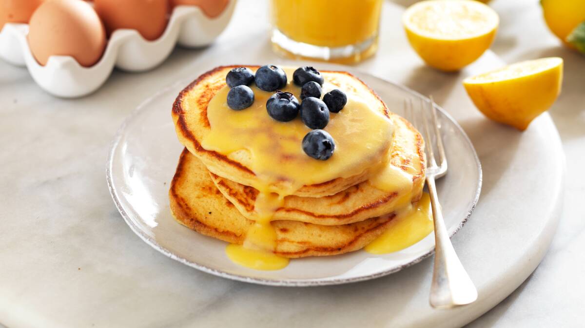 Lemon curd pancakes. Picture: Supplied