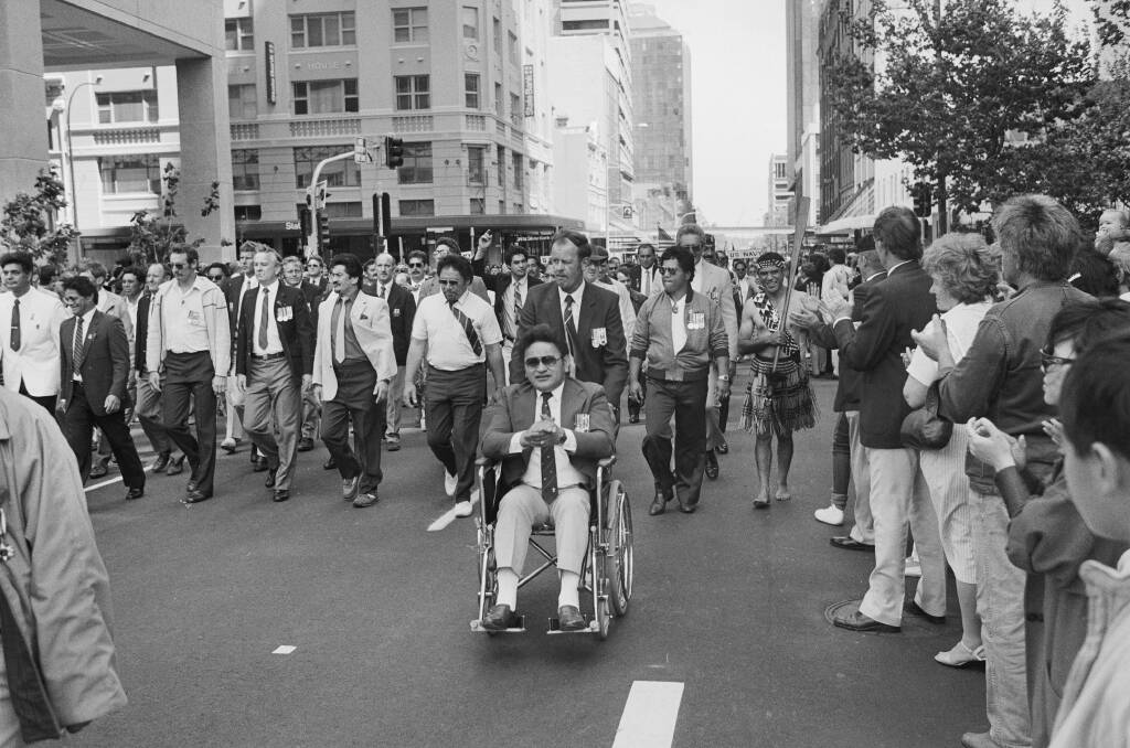 A scene from the Welcome Home Parade in 1987 at the Domain. Picture: Australian War Memorial