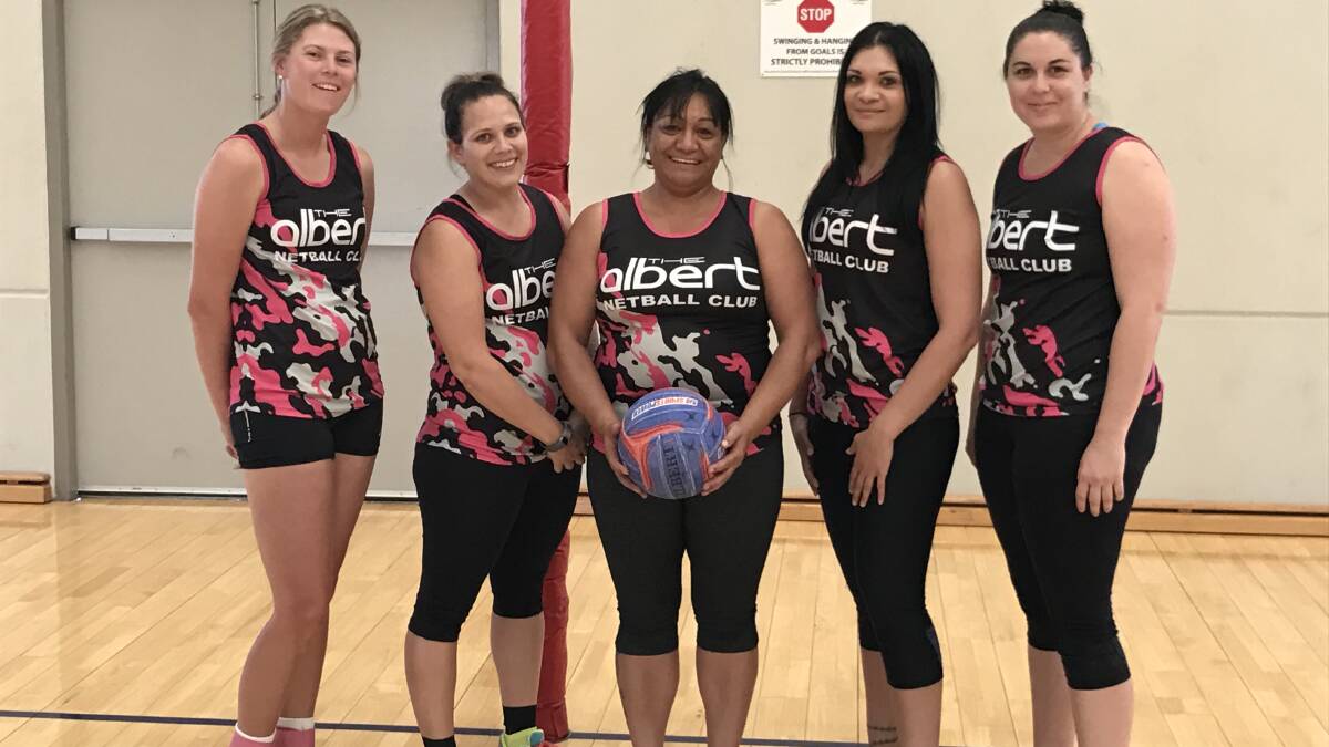 Representatives: Jess Finney, Kate Boyce, Sharon Taylor, Jaleesa Sloane and Lizz Pearson are among Albert Netball Club's players selected for the Tamworth team.