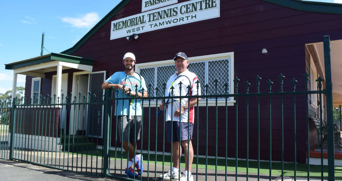 Open chance: West Tamworth Tennis Club professional Mitch Power and president John Ball have plenty of incentive to cheer on Juan Martin Del Potro at the Australian Open. 