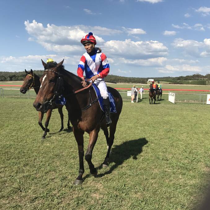 Sweet success: Our Boy Danny and Allan Chau return to scale following his impressive victory in Saturday's Nivison Cup at Walcha.