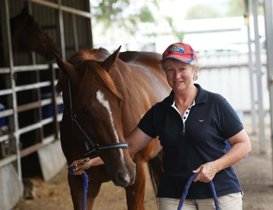 Trainer Sue Grills and her flying filly Fickle Folly.
