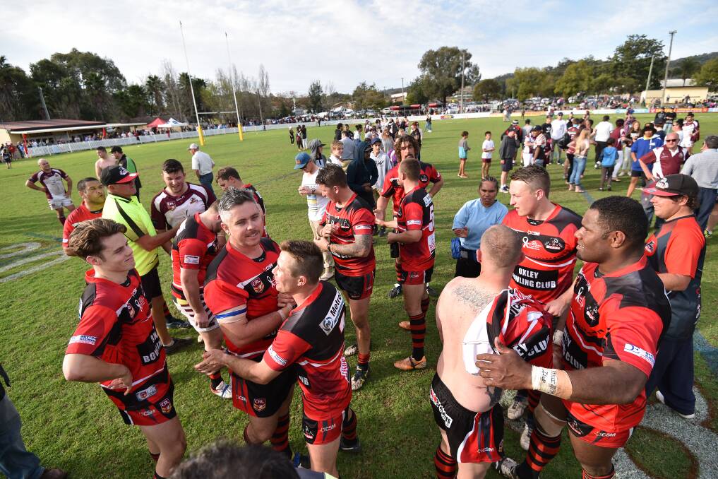 Dominant force: North Tamworth, pictured here celebrating after last year's grand final, is striving for a fourth consecutive Group 4 First Division premiership.