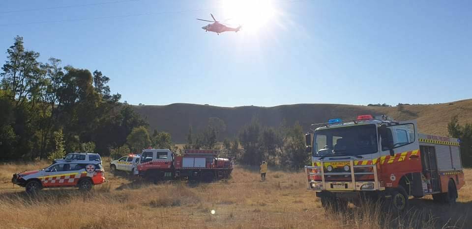 ON SCENE: Emergency services were called to the property at Goorangoola on Sunday afternoon. Picture: Darlington Rural Fire Brigade, FF Joanne Smith