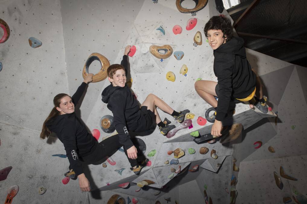 Climbing the ranks: (from left) Nikala Murray, Fred, and Archie Eather all stood out at the Youth National Championships held in Sydney earlier this month. Photo: Peter Hardin.
