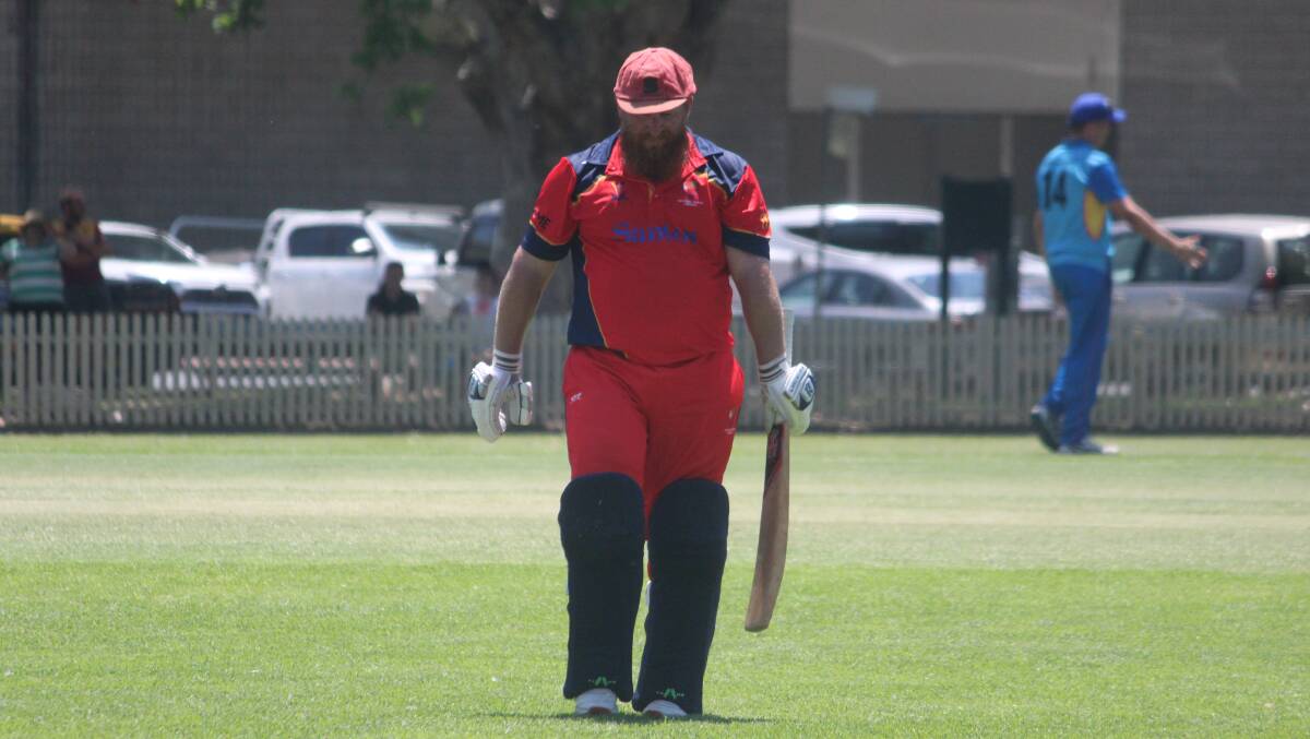 Norvill cut a dejected figure walking off the field on Sunday after being caught on the boundary looking for his sixth six. Picture by Zac Lowe.