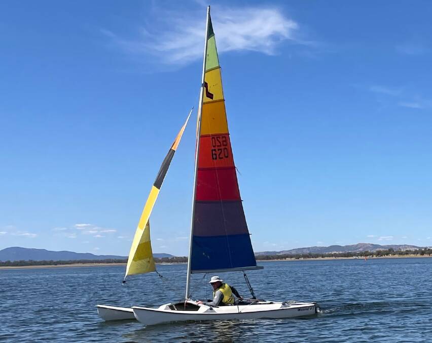 The sailing action at Lake Keepit over the weekend was hotly contested and entertaining from start to finish. Picture by Jeannette Bucher. 