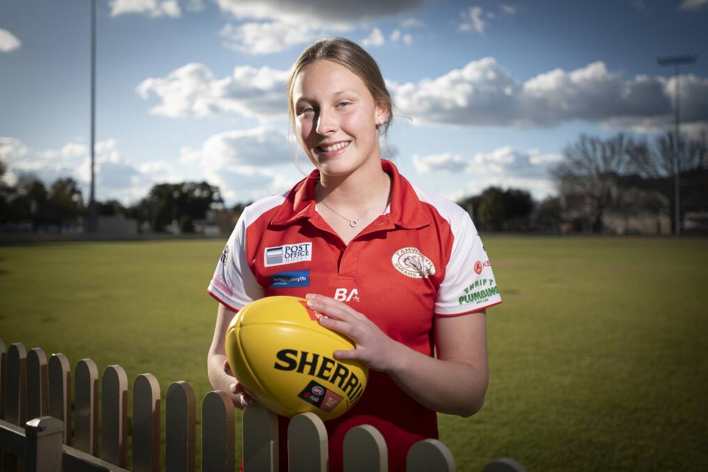 Fresh-faced Sophie Weekes has impressed in her first year of AFL, but put her success down to the support of her teammates. Picture by Peter Hardin.
