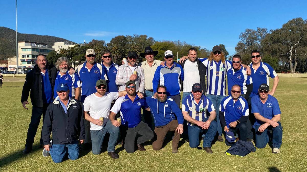 Together again: The Tamworth Kangaroos gathered at No. 1 Oval on Saturday for their first official reunion since the 2002 grand final. Photo: Shannon Campbell.
