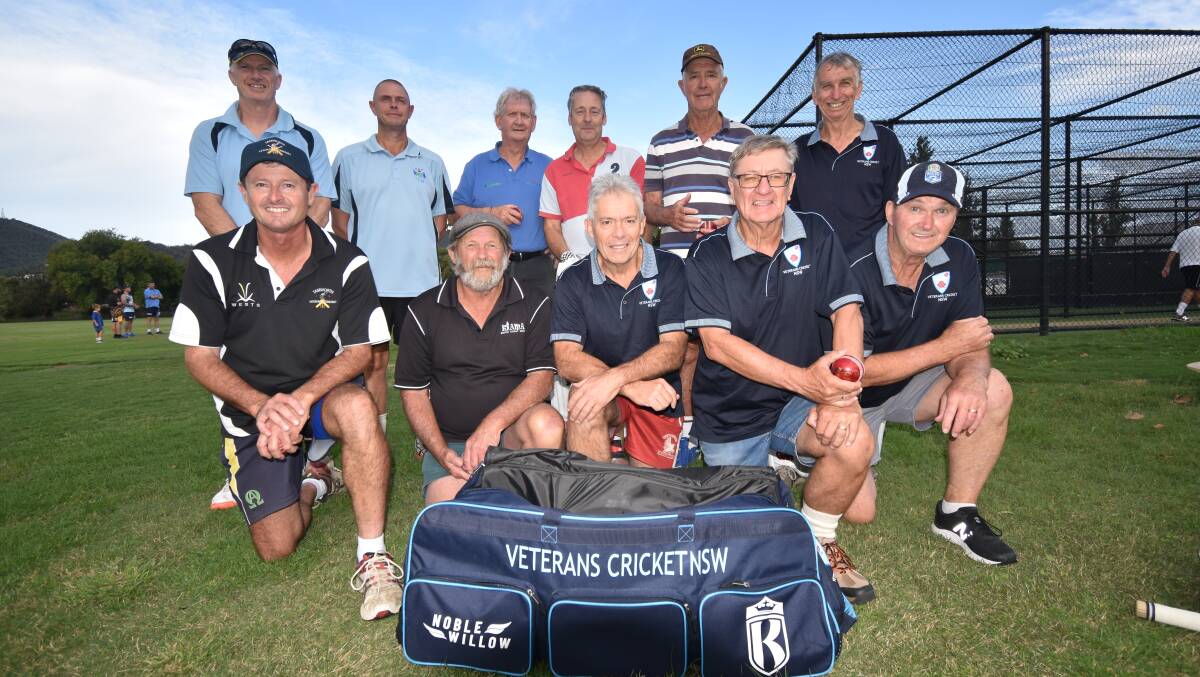 Staying active: Chris Paterson (front left) has been heavily involved in the successful Tamworth Vets Cricket over 50s team. Photo: Ben Jaffrey.