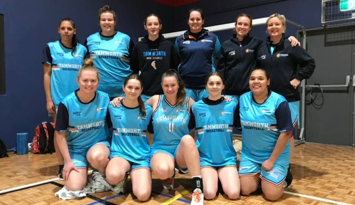 On the ball: The Tamworth Thunderbolts women are confident they can be competitive in their return year to the court after scoring wins in two out of three games last weekend. Photo: Supplied.