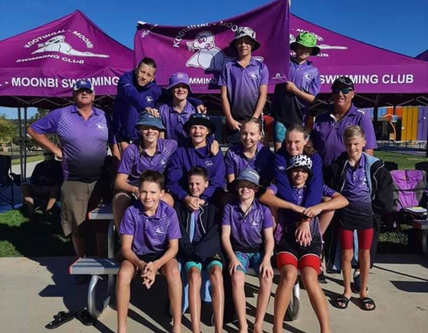 Go team: The Kootingal Moonbi swimming team at the recent Area Championships, many of whom will turn out this weekend. Photo: Supplied.
