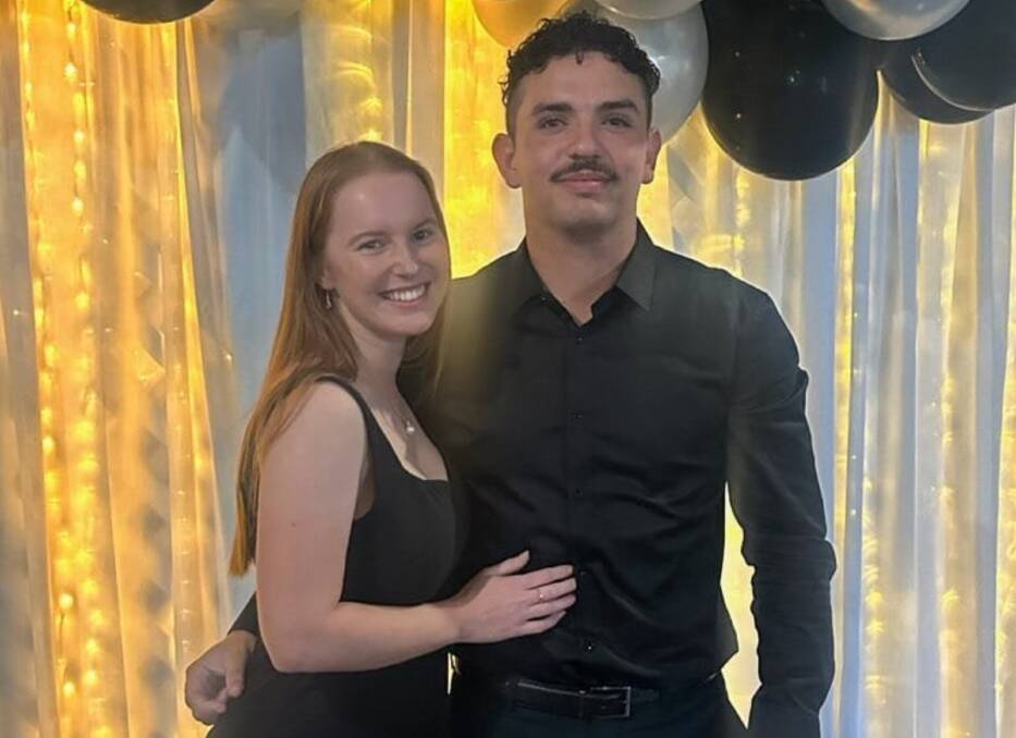 Dylan Porter attended the Magpies' presentations with his partner, Alexandra, who he met in Newcastle. Picture by Werris Creek Magpies RLFC.