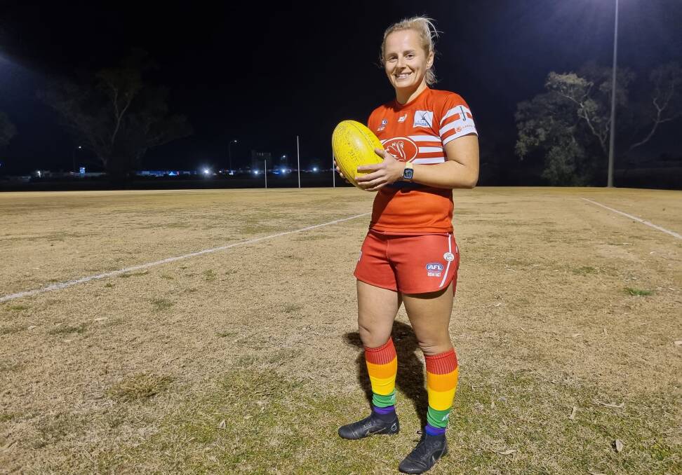 Leading: Tamworth Swans women's captain Jess O'Brien is thrilled that AFL North West has announced its first Pride Round for this weekend. Photo: Zac Lowe.