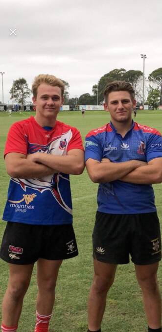 Bailey Wilson and Jack Purkiss suited up for Manly at the Newcastle Under-20s Sevens tournament.