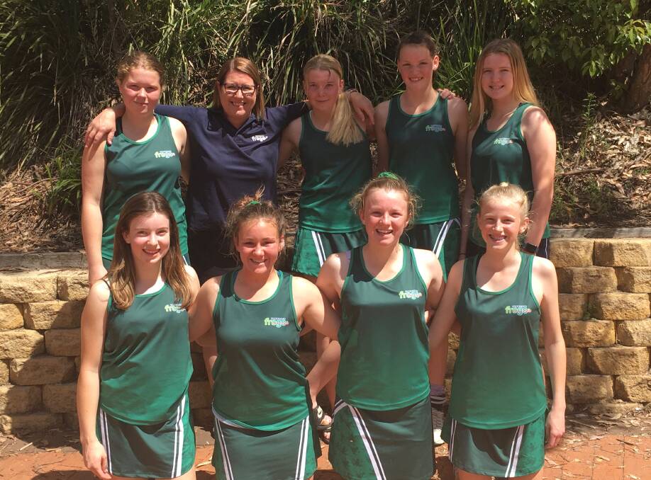 Experienced gained: Tamworth under-15s girls coach Lou Giddings (back second from left) was proud of their efforts at the weekend's state indoor championships.