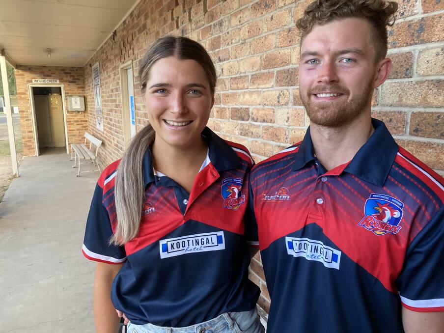 Dynamic duo: Kootingal Roosters Rebekah Jenkins and Kurt Hartmann made impressive try-scoring and point-scoring debuts for the Roosters at Werris Creek. Photo: Geoff Newling