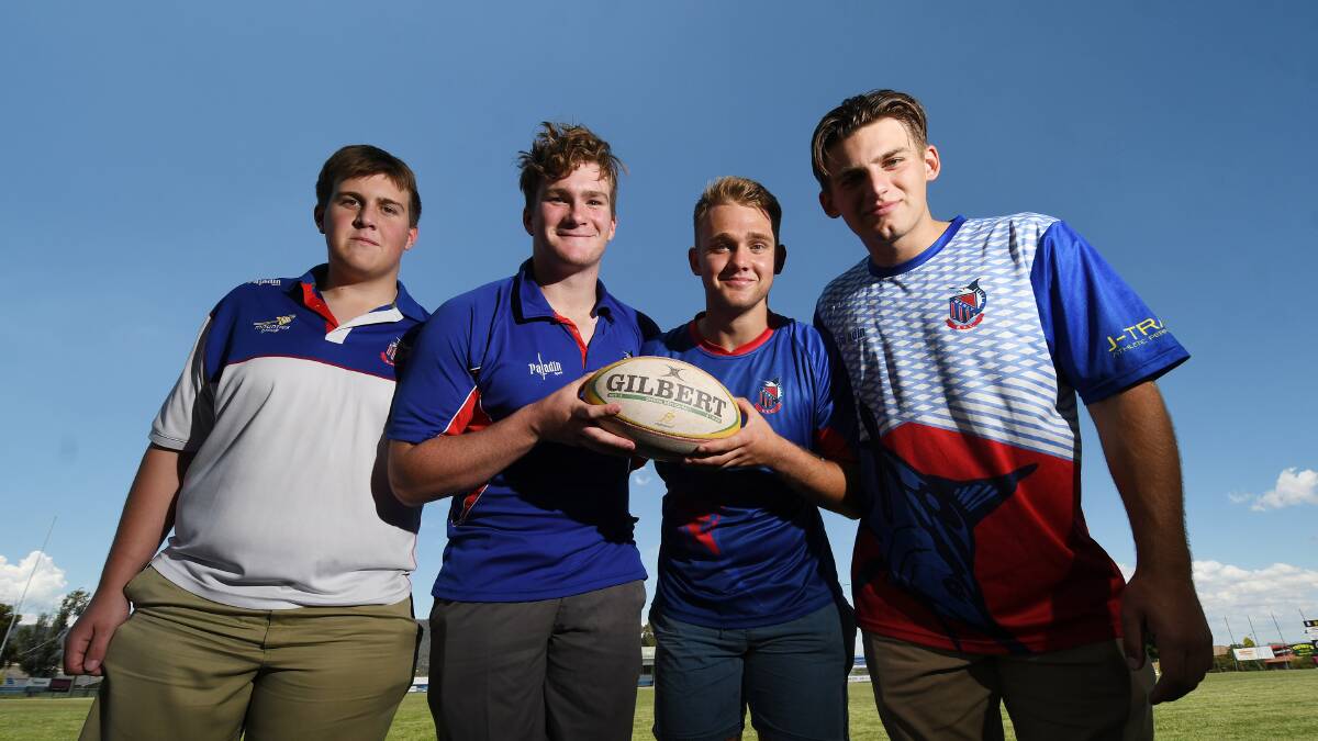 New horizons: Pirates quartet Logan Griffiths, Doughal O'Reilly, Bailey Wilson and Jack Purkiss will play in Sydney this year. Photo: Gareth Gardner