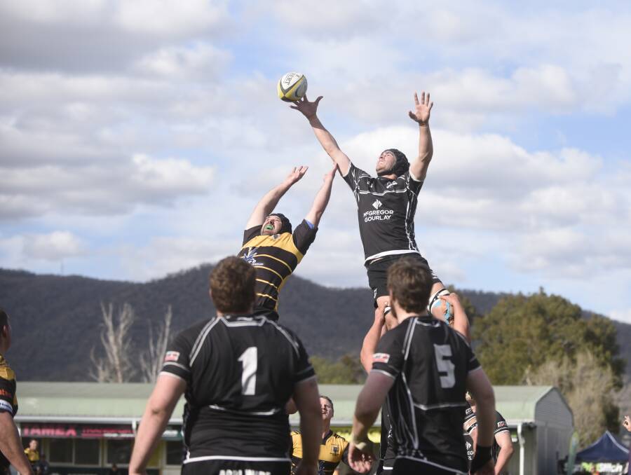 Bulls captain Nathan Ebbett soars to win this lineout for his side.