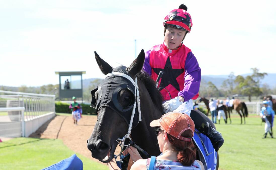 Exciting future: Josh Oliver returns on Arlo's Way after the gelding upset his more fancied rivals in the Pages Hire Plate Maiden (1600m). Photo: Scone Race Club