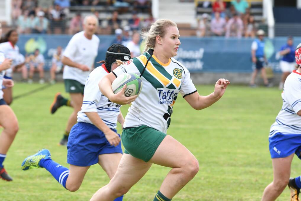 On the burst: Emily Adams, pictured here playing for Inverell in the Armidale Knockout women's final, will be one of Central North's weapons outwide at this weekend's Country Championships in Warren. Photo: Samantha Newsam