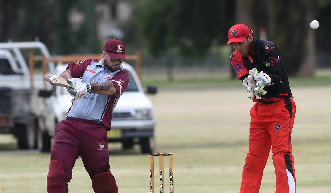 Destroyer: He mightn't have had a big impact for West Tamworth with the bat but Harrison Kelly certainly did with the ball, the allrounder taking five wickets against North Tamworth on Saturday. Photo: Gareth Gardner