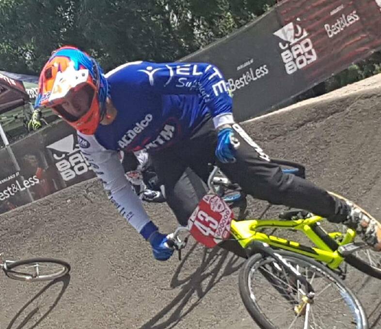 Strong performance: Dan Morris took out the 17-24 men's cruiser division and made it through to the final in the 17-24 mens 20 inch. Photo: Tamworth City BMX Club Facebook.